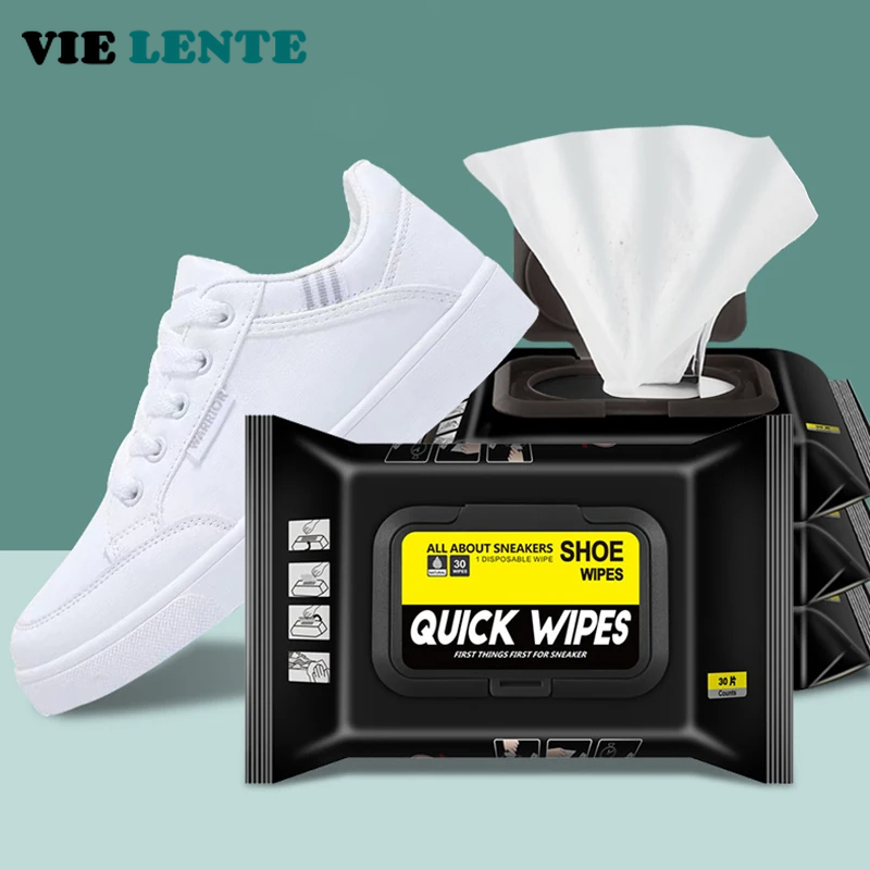 Care For Sneaker - 12Pcs/30Pcs Disposable Shoes Clean Wipes Portable