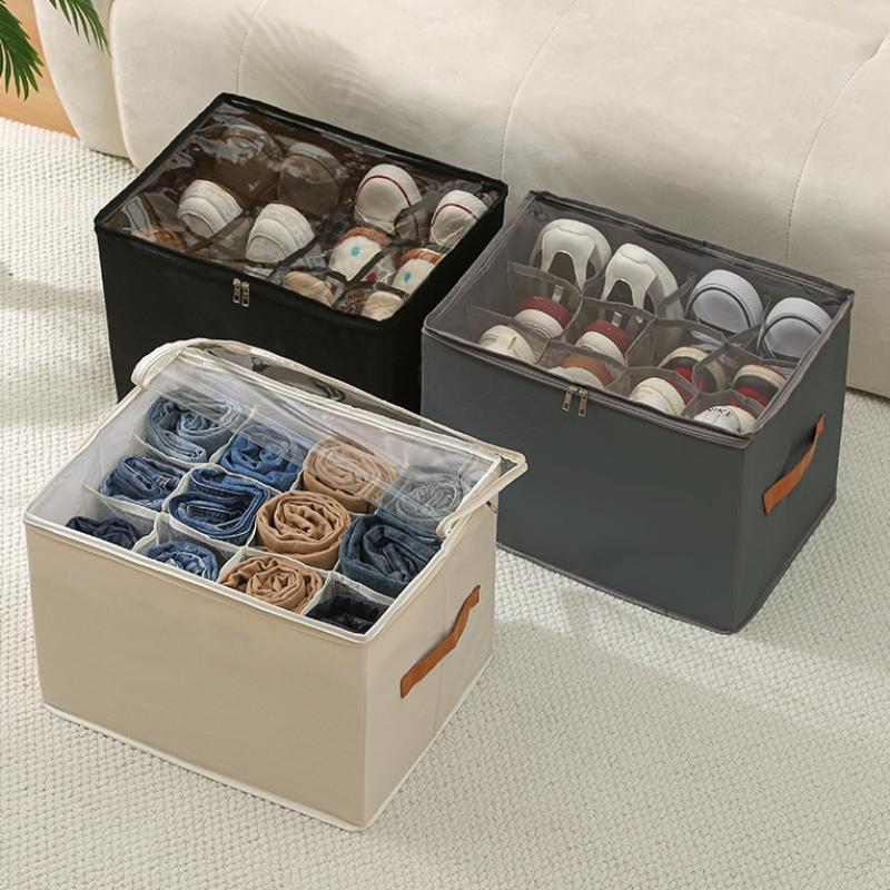 Foldable Fabric 12 Grid Shoe S - Sneaker Case ulasan dan harga