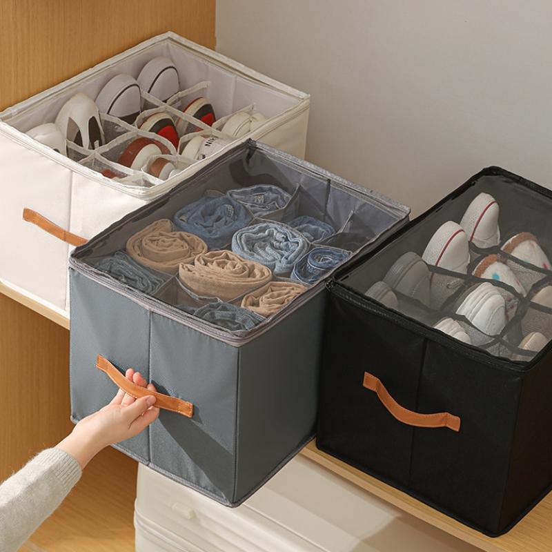 Foldable Fabric 12 Grid Shoe S - Sneaker Case ulasan dan harga