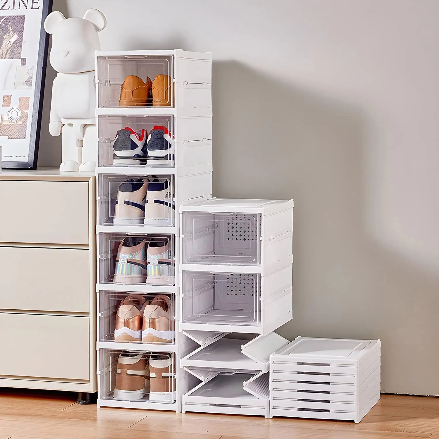 3/6 Layers Foldable Shoes Stor - Sneaker Case ulasan dan harga