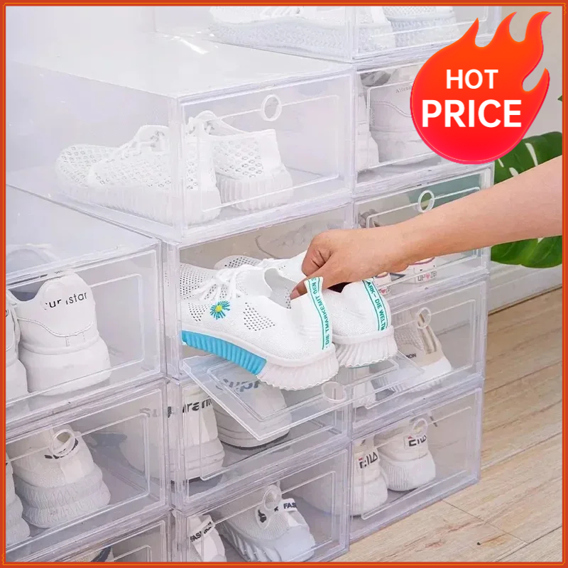6pcs Transparent Shoe Boxes St - Sneaker Case ulasan dan harga